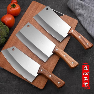Stainless Steel Cleaver Set 3 Piece Brushed Blade Straight Edge For Meat Bone Cutting Kitchen Use - Product Image 2