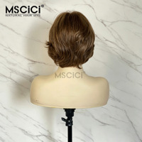 Peluca de Cabello Humano Camboyano con Frente de Encaje Transparente HD 13x6, Liso, con Reflejos Marrones, Sin Pegamento, Proveedor Directo de Fábrica