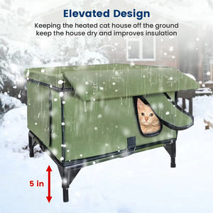 ให้ความร้อนบ้านสัตว์เลี้ยงสำหรับใช้งานกลางแจ้งกันน้ำกันลมติดตั้งง่ายเหมาะสำหรับแมวสุนัขฤดูหนาวและภูมิอากาศเย็น - Product Image 5