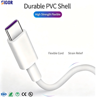 Câble de charge rapide USB A vers Type C 5A OEM, gaine en nylon/PVC pour smartphone, tablette, écouteurs, appareils numériques