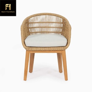 Muebles modernos duraderos para exteriores, juegos de jardín de café de madera, silla de comedor de restaurante de ratán para patio cómodo - Product Image 5