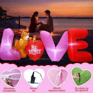 9FT Giant Valentine's Day Inflatable LOVE <b>Letters</b> with Teddy Bear Blow <b>Up</b> Romantic Yard Decorations for Wedding Lawn - Product Image 6