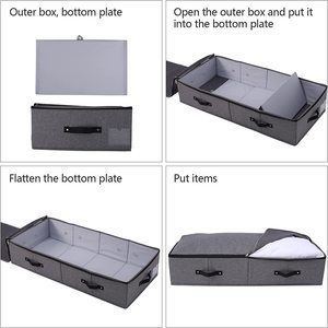 Organizador de Cama Dobrável de Linho com Grande Capacidade de <span class=keywords><strong>70L</strong></span>, Fechamento com Zíper, à Prova de Poeira e Reforçado - Product Image 4