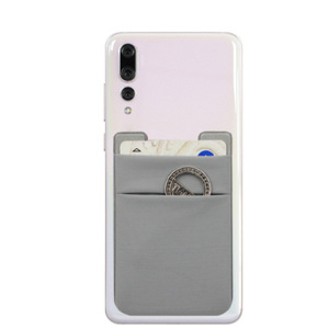 Porte-cartes de téléphone en tissu Lycra pour dropshipping, autocollant minimaliste uni pour l'arrière du téléphone, portefeuille adhésif pour téléphone. - Product Image 3