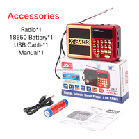 H666Bt Joc Radio Mp3 Full Bass portabel kecil, Radio Fm dapat diisi ulang dengan Slot kartu Sd