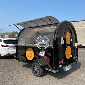 Cheap Price Street Mini Mobile <strong>Food</strong> Truck Small Round Mobile Hot Dog Coffee Fast <strong>Food</strong> Cart Trailer Business for Sale - Product Image 1