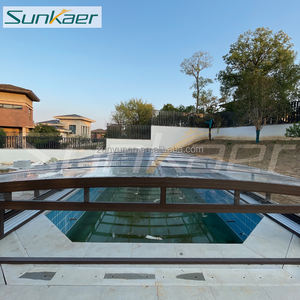 Vente chaude Personnalisé de haute qualité Pliante <span class=keywords><strong>Piscine</strong></span> Enceinte polycarbonate Couverture de <span class=keywords><strong>piscine</strong></span> Rétractable Sunroom - Product Image 2