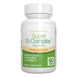 Private Label B-Complex Gemethyleerde Aanhoudende Afgifte B-Complex & Vitamine C, Folaat En Methylcobalamine 60 Tabletten