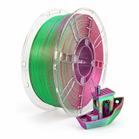 Filamen Printer 3D Ridory Tri-Color Silk PLA 1kg Efek Tiga Warna Mengkilap untuk Model Dekoratif dan Kerajinan Kreatif