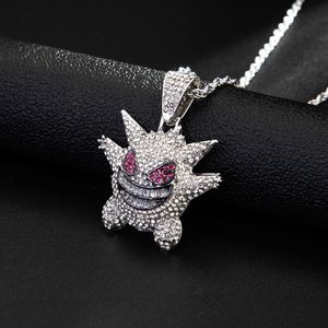 Accessori per Gioielli all'Ingrosso, Collana Hip Hop con Ciondolo a Forma di Maglione Gengar, Personaggio dei Cartoni Animati, Piccolo Mostro con Diamanti - Product Image 6