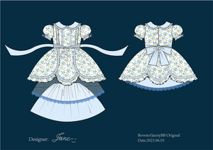 Vestito Estivo a Maniche Corte per Bambine, Abito Principessa con Farfalle e Rete, Lunghezza al Ginocchio, Maniche a Farfalla, Motivi Floreali - Product Image 6