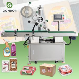 Machine d'application d'étiquettes automatique de haute précision pour couvercles de gobelets en plastique PP, avec alimentation supérieure et inférieure - Product Image 1
