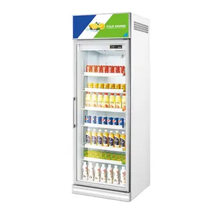 Vitrine de boissons de supermarché, porte en verre unique, HD, vitrine de boissons de réfrigérateur de supermarché, refroidisseur de détail, étagères de grande capacité - Product Image 1