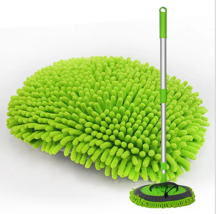 Chenille מיקרופייבר Scrubber רכב מנקה רכב לשטוף מברשת סמרטוט עם ידית