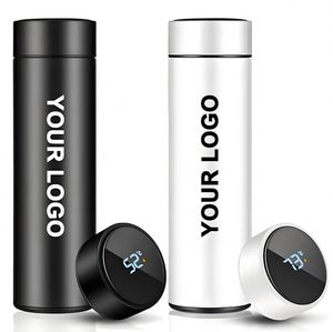 Intelligent 500ml 304 Stainless Steel Water <b>Bottle</b> with LED Display Screen Direct Drinking Outdoor Travel Smart Thermo Design - Product Image 1