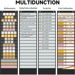Tabla de Horarios Diarios con Bolsillos, 18+1 Bolsillos, Tarjetas Reutilizables, Gestión Visual del Tiempo en el Aula, Regreso a Clases, Panel de Tela - Product Image 3