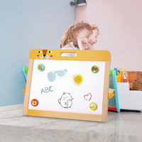 Chevalet pliable en bois UCI, tableau d'apprentissage effaçable double face magnétique pour enfants, jouet de dessin artistique pour enfants