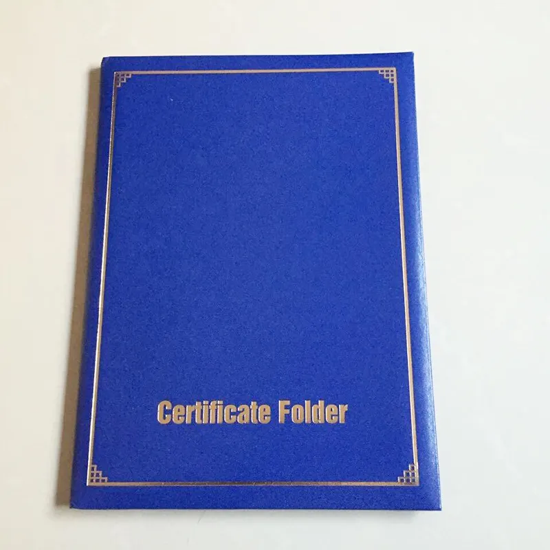 Kunden spezifischer Großhandel A-4 Leder Zertifikat Ordner Abschluss zertifikat Inhaber Leder A4 Zertifikat