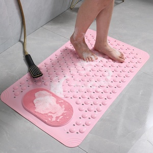 Fashion Eco Friendly Silicone Anti Slip Floor <b>Mat</b> Massage <b>Waterproof</b> Bathroom Floor <b>Mat</b> With Suction Cups - Product Image 3