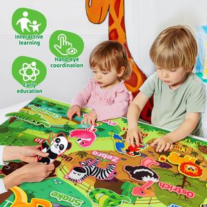 Juego <span class=keywords><strong>de</strong></span> tablero <span class=keywords><strong>de</strong></span> franela <span class=keywords><strong>de</strong></span> 43x28 pulgadas <span class=keywords><strong>de</strong></span> animales <span class=keywords><strong>de</strong></span> la jungla, juego educativo <span class=keywords><strong>de</strong></span> aprendizaje preescolar, juguete interactivo para contar cuentos, juego <span class=keywords><strong>de</strong></span> tablero <span class=keywords><strong>de</strong></span> Historia <span class=keywords><strong>de</strong></span> fieltro <span class=keywords><strong>de</strong></span> zoológico - Product Image 3