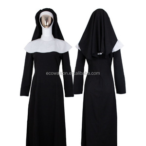 <span class=keywords><strong>Suore</strong></span> Cosplay costumi donne ragazze cristiana religione cattolica missionaria suora abito nero festa di carnevale di natale di Halloween - Product Image 1