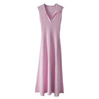 Robe pull maxi amincissante de haute qualité, style printemps Nouvelle-Angleterre, col en V élégant, taille naturelle, boutonnée, infroissable, ODM