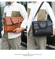 Sac à main de style coréen en cuir PU pour hommes, porte-documents à bandoulière unique, grande capacité, sac pour ordinateur portable, sac d'affaires pour hommes