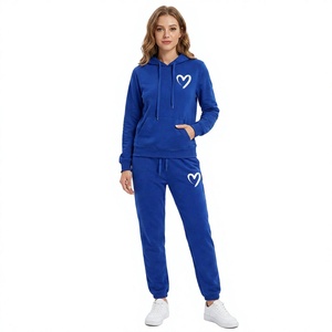 Premium Quality Women's Oversized <b>Jumper</b> <b>Pullover</b> Sweat Suit High Quality Fleece Cotton Two Piece Wide Women's Tracksuit - Product Image 3