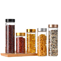 Bocaux en verre transparent en gros, scellés, pour céréales, bonbons, en borosilicate, à large ouverture, scellés