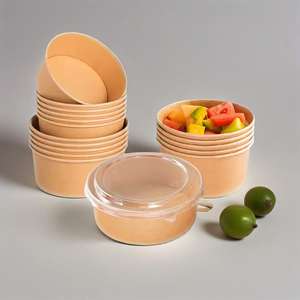 Recipientes de Papel Kraft Marrón para Alimentos, Recipientes Desechables para Aperitivos y Postres, en Oferta - Product Image 1