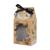 Petite boîte à bonbons en kraft européenne, nouvelle boîte cadeau pour Halloween, avec revêtement UV, pour aliments, bonbons, friandises