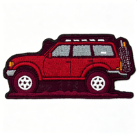 Patchs brodés personnalisés pour SUV 4x4 tout-terrain rouge, vente en gros, badges tactiques d'aventure à boucle et crochets pour vêtements