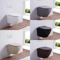 Style européen sans bords, dos au mur, articles sanitaires modernes à gravité, salle de bain, toilette monobloc, wc en céramique, toilette suspendue au mur pour villa