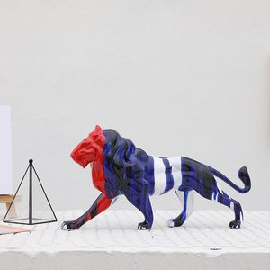 Personalizzato Vernice Colorata Scultura Animale Moderno Stile Semplice Leao Decoracao <span class=keywords><strong>Un</strong></span> Pezzo Resina Statua del Leone Per La Vendita - Product Image 3