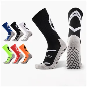 Low MOQ Custom Men's Football Socks Thick Towel Bottom Diamond Viscose Non Slip Sports Socks