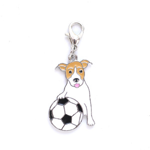 Me encanta el perro jugando al fútbol <span class=keywords><strong>Jack</strong></span> Russell Terrier llaveros colgante mujeres Metal mascota bolsa encantos coche llavero titular joyería regalos - Product Image 3