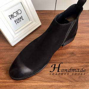 Bottes courtes en cuir pour hommes, style décontracté, à bout pointu, bottes habillées tendance, bottes en cuir rétro chaudes - Product Image 3