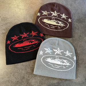 Nouveau bonnet en tricot jacquard cinq étoiles pour l'automne-hiver, chaud et doux, pour hommes et femmes, style streetwear décontracté - Product Image 3