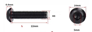 Vis à tête hexagonale en acier inoxydable noir LeGood, filetage M6, longueur 12 mm - Product Image 6