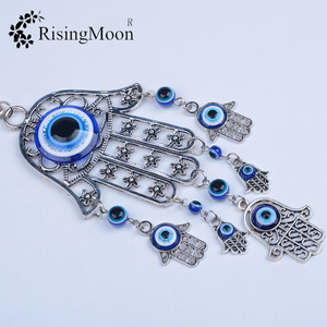 <span class=keywords><strong>Cadre</strong></span> mural en alliage islamique bleu, mauvais œil, accessoire à offrir en cadeau, vente en gros, 2020 - Product Image 3