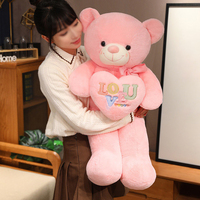 Décoration de la Saint-Valentin Ours en peluche géant avec un cœur d'amour Jouet en peluche personnalisé pour fille Jouets en peluche