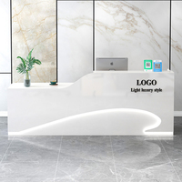 Bureau d'accueil blanc design pour restaurant/hôpital/centre commercial/salon de beauté avec comptoir