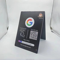 حامل عرض مراجعات جوجل مخصص من الأكريليك والبي في سي مقاس 120*60 ملم مع تقنية NFC لقوائم المطاعم