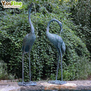 Statue d'heron <span class=keywords><strong>vert</strong></span> en métal Bronze taille réelle, Sculpture d'ornement de jardin - Product Image 3