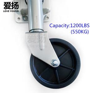 1200lbs домкрат для прицепа с жокейным колесом, оцинкованный одиночный 6-дюймовый колесный домкрат со стальной ручкой - Product Image 4