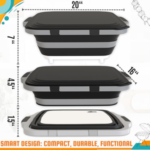 Tabla de Cortar Plegable Multifuncional, Cesta para Almacenamiento de Alimentos, Preparación de Comidas, Almuerzos, Picnics, Marinados y Barbacoas - Product Image 2