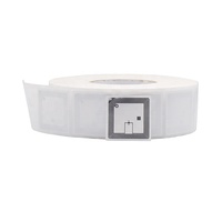 Stiker rfid ukuran kecil sempit kustom murah kertas tag/PET pasif UHF jarak jauh label rfid perpustakaan untuk dokumen/buku
