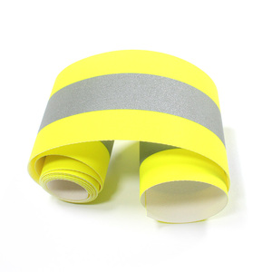 Nhà Máy Bán buôn khả năng hiển thị cao phản chiếu Polyester màu vàng <span class=keywords><strong>Webbing</strong></span> 3M băng phản chiếu để tăng cường an toàn - Product Image 2