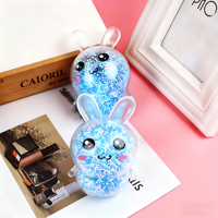 Balle à presser en TPR en forme de lapin lumineux, jouet anti-stress mignon, jouet sensoriel anti-anxiété pour enfants