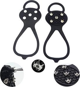 Crampons antidérapants en silicone pour chaussures et bottes, avec 5 pointes en acier, pour la glace et la neige - Product Image 2